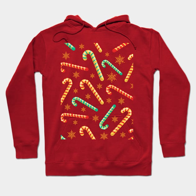 christmas candy cane pattern Hoodie by peace and love